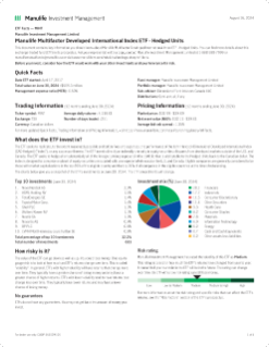 Manulife Multifactor Developed International Index ETF - Hedged Units