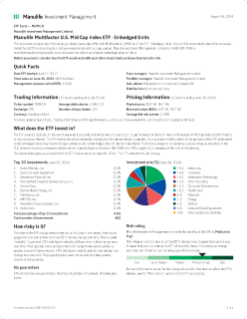 Manulife Multifactor U.S. Mid Cap Index ETF - Unhedged Units