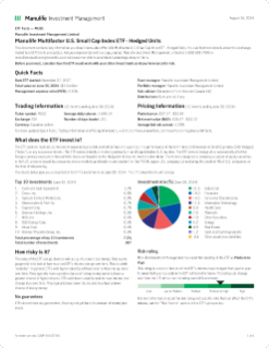 Manulife Multifactor U.S. Small Cap Index ETF - Hedged Units