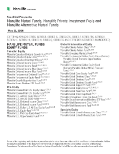 Manulife Mutual Funds, Manulife Private Investment Pools and Manulife Alternative Mutual Funds dated May 22, 2026