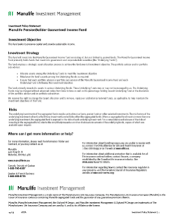 Manulife PensionBuilder Guaranteed Income Fund