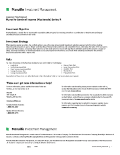 Manulife Sentinel Income (Mackenzie) Series R