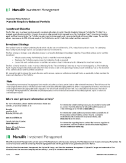 Manulife Simplicity Balanced Portfolio