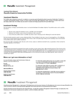 Manulife Simplicity Conservative Portfolio