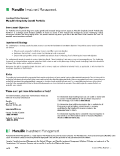 Manulife Simplicity Growth Portfolio