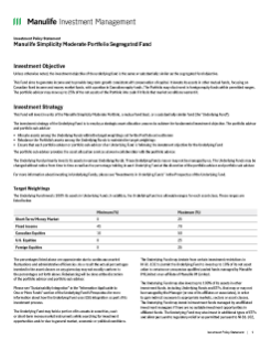 Manulife Simplicity Moderate Portfolio Segregated Fund