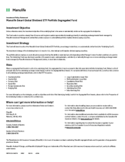 Manulife Smart Global Dividend ETF Portfolio Segregated Fund