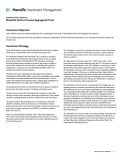 Manulife Tactical Income Segregated Fund