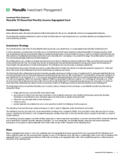 Manulife TD Diversified Monthly Income Segregated Fund
