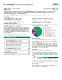 Manulife Yield Opportunities Fund - Advisor Series
