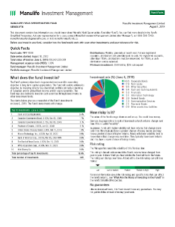  Manulife Yield Opportunities Fund - Series FT