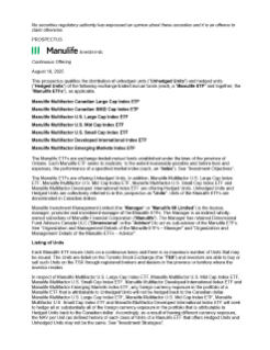 Prospectus for Manulife ETFs - August 2025