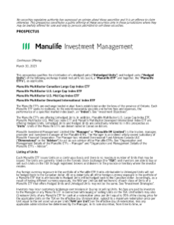 Prospectus for Manulife ETFs - March 2021