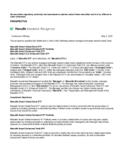 Prospectus for Manulife Smart ETFs - May 2025