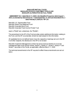 Simplified Prospectus Amendment No. 3 dated March 13, 2026