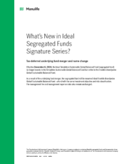 What’s New in Ideal Segregated Funds Signature Series?