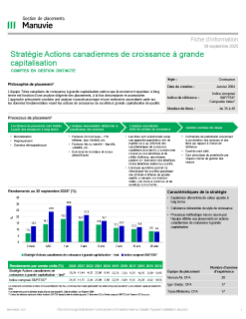 Stratégie Actions canadiennes de croissance à grande capitalisation