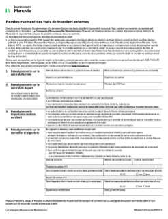 NN1665F - Remboursement des frais de transfert externes