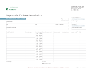 NN1594F - Formulaire Régime collectif – Relevé des cotisations du salarié