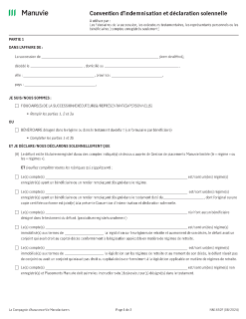 NN1652F - Convention d’indemnisation et déclaration solennelle