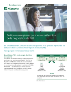 MK3473F - Pratiques exemplaires pour les conseillers lors de la négociation de FNB