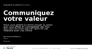 Communiquer votre présentation de valeur