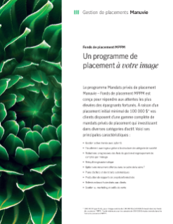 MK2773F - Fonds de placement MPPM:  Sommaire du programme