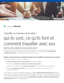 Brochure sur le conseiller en croissance de la valeur :