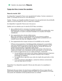 Revue de marché 2021 - Transcription de la vidéo
