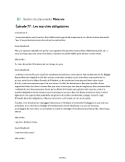Les marchés obligataires – Transcription de balado