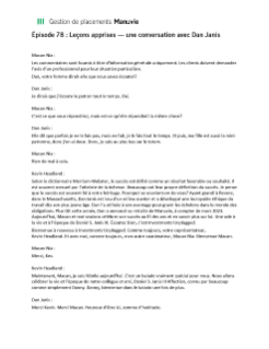 Leçons apprises — une conversation avec Dan Janis – Transcription de balado
