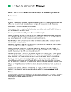 Accès à Gestion de placements Manuvie au moyen de l’Accès en ligne Manuvie – Transcription de la vidéo