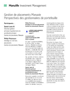 Fonds à revenu stratégique Manuvie - Transcription de la vidéo