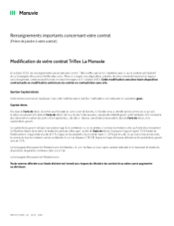 Modification de votre contrat Triflex La Manuvie
