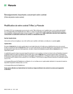 Modification de votre contrat Triflex La Manuvie