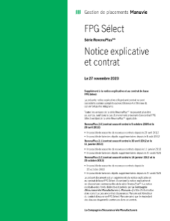 MK2280F - FPG Sélect RevenuPlus Notice explicative et contrat