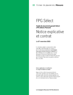 MK2278F - FPG Sélect Notice explicative et contrat