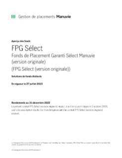 FPG Sélect (originale) Aperçu des fonds