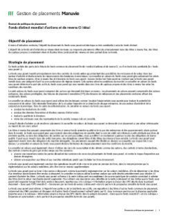 Fonds distinct mondial d’actions et de revenu CI Idéal