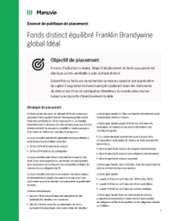 Fonds distinct équilibré Franklin Brandywine global Idéal