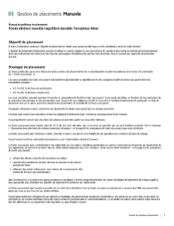 Fonds distinct Mondial équilibré durable Templeton Idéal
