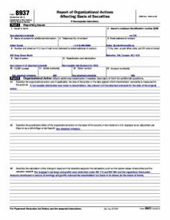Formulaire IRS 8937 - Return of Capital Distribution (2025)