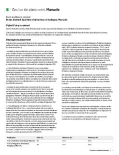 Fonds distinct équilibré d’initiatives climatiques Manuvie