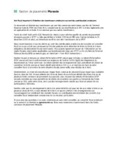 Fonds de crédit multi-actifs CQS Manuvie SPEP Relevés annuels d’information