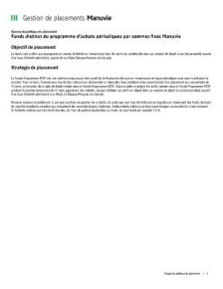 Programme d'achats périodiques par somme fixe Manuvie