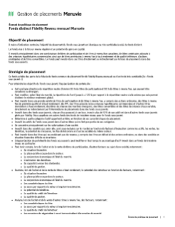 Fonds distinct Fidelity Revenu mensuel Manuvie
