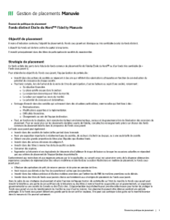 Fonds distinct Étoile du Nordᴹᴰ Fidelity Manuvie