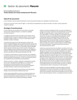 Fonds distinct de revenu fondamental Manuvie