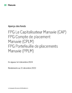 FPG CAP, CPLM et PPLM Manuvie Aperçu des fonds