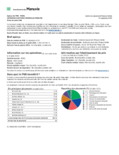 Catégorie d'actions mondiales Manuvie - série FNB